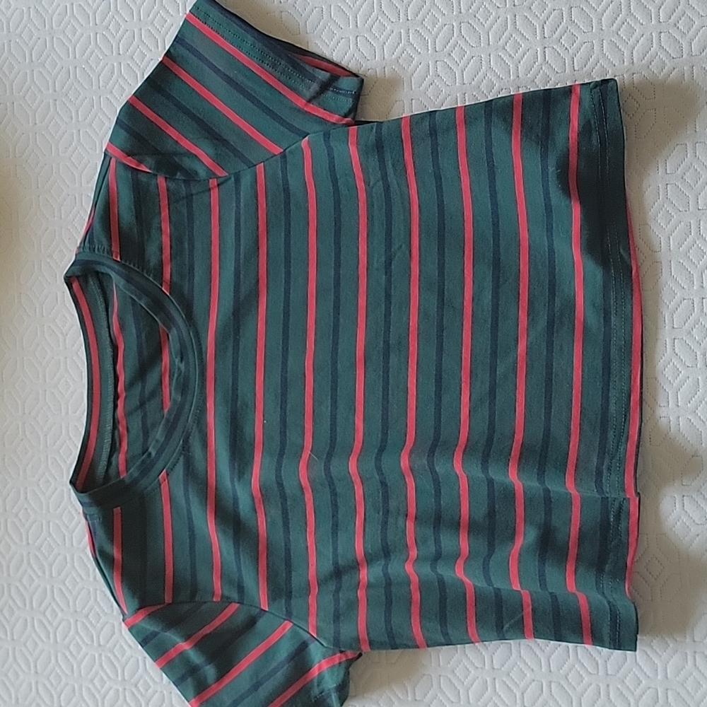 Green striped crop top